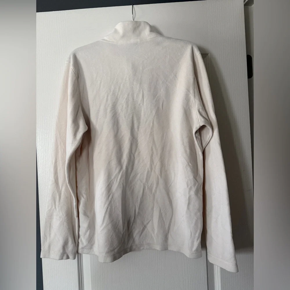 The North Face Men’s 1/4 zip fleece pullover White Cream‎ Light Gray Medium